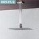 BESTILL 8 Inch Brushed Nickel Ceiling Mount Shower Arm and Flange Square Rain Shower Head Arm