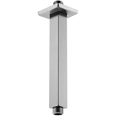 BESTILL 8 Inch Brushed Nickel Ceiling Mount Shower Arm and Flange Square Rain Shower Head Arm