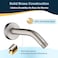BRIGHT SHOWERS 6 Inch Brass Shower Arm with Flange Shower Pipe Arm for Wall Mount Fixed and Handheld Shower Head Brushed Nickel