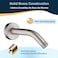 BRIGHT SHOWERS 6 Inch Brass Shower Arm with Flange Shower Pipe Arm for Wall Mount Fixed and Handheld Shower Head Brushed Nickel