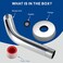 Eolax Shower Arm with Flange Wall Mounted Shower Pipe Suitable for Replacement Fixed Shower and Handheld Showerhead 6 Inch Chrome