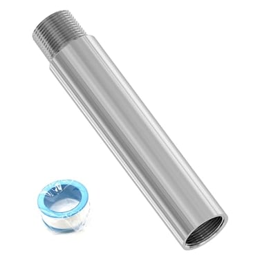 FOCMKEAS Shower Head Extension Arm Extender Stainless Steel 12PT Male to 12PT Female Thread 4100mm Length Cast Pipe Fitting Coupler Extension Tube Bathroom Accessory