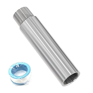 FOCMKEAS Shower Head Extension Arm Extender Stainless Steel 34PT Male to 34PT Female Thread 4100mm Length Cast Pipe Fitting Coupler Extension Tube Bathroom Accessory