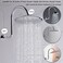 HAOXIN Shower Arm and Flange 12inch High Rise Extension Shower Arm Replacement Part for Rainfall Shower HeadChromeSA03C