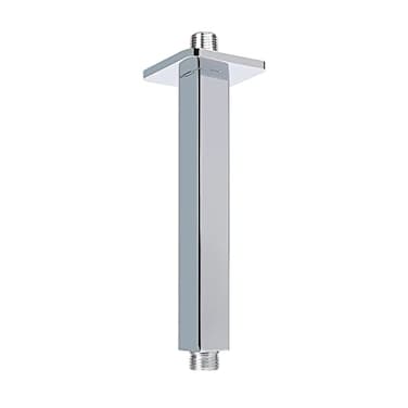 HarJue Ceiling Mounted Shower Arm Rain Shower Square Extension Arm with Flange and Teflon Tape Stainless Steel Ceiling Mount Shower Extender 6 Inch Chrome