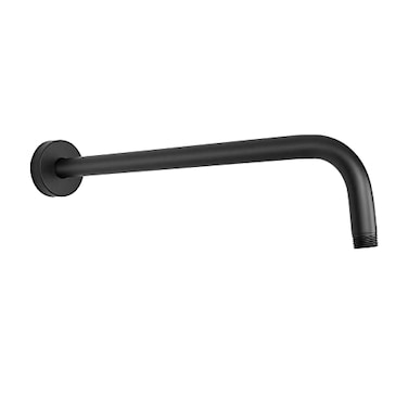 HarJue Shower Arm with Flange and Teflon Tape Wall Mounted Shower Pipe 304 Stainless Steel Extension Arm for Fixed Shower Head Handheld 15 Inch Matte Black