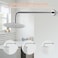 HarJue Shower Arm with Flange and Teflon Tape Wall Mounted Shower Pipe 304 Stainless Steel Extension Arm for Fixed Shower Head Handheld 24 Inch Chrome