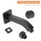 HarJue Shower Arm with Flange and Teflon Tape Wall Mounted Square Shower Pipe 304 Stainless Steel Extension Arm for Fixed Shower Head Handheld Shower 6 Inch Matte Black