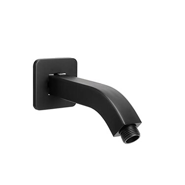 HarJue Shower Arm with Flange and Teflon Tape Wall Mounted Square Shower Pipe 304 Stainless Steel Extension Arm for Fixed Shower Head Handheld Shower 6 Inch Matte Black