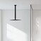 TRUSTMI Matte Black Shower Arm with Flange 16 Inch Top Ceiling Mounted Extension Pipe for Rainfall Shower Head Stainless Steel Square Shaped
