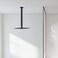 TRUSTMI Matte Black Shower Arm with Flange 16 Inch Top Ceiling Mounted Extension Pipe for Rainfall Shower Head Stainless Steel Square Shaped