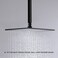 TRUSTMI Matte Black Shower Arm with Flange 16 Inch Top Ceiling Mounted Extension Pipe for Rainfall Shower Head Stainless Steel Square Shaped