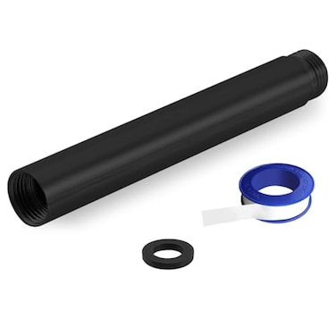Nuodan Shower Extension Arm Solid Stainless Steel Shower Pipe Extension with Teflon Tape and Washer For Lowering or Extending Showerhead 6 Inch Matte Black