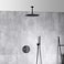 TRUSTMI Shower Arm with Flange Ceiling Mounted 6 Inch Rainfall Shower Head Extention NPT 12 to NPS 12 Stainless Steel Extender Matte Black