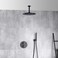 TRUSTMI Shower Arm with Flange Ceiling Mounted 6 Inch Rainfall Shower Head Extention NPT 12 to NPS 12 Stainless Steel Extender Matte Black
