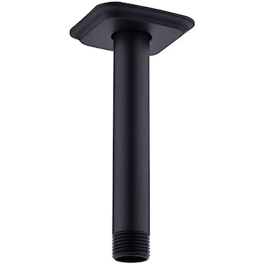 TRUSTMI Shower Arm with Flange Ceiling Mounted 6 Inch Rainfall Shower Head Extention NPT 12 to NPS 12 Stainless Steel Extender Matte Black