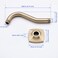SWHYGER 8 Inch Angled Shower Arm Extension with Flange Stainless Steel Curved Shower Head Arm Replacement Brushed GoldSW910688BG