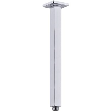 TRUSTMI Square Ceiling Mount Shower Arm with Flange 16 Inch Stainless Steel Extension Arm for Rainfall Shower Head Chrome