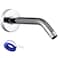 Voolan Shower Arm with Flange and Teflon Tape Extension Shower Head Arm for Bathroom Fixed Shower Head Solid Stainless Steel Wall Mounted 10 Inch Chrome