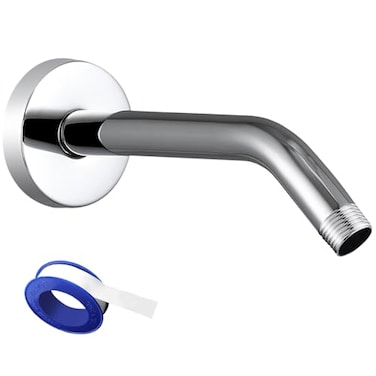 Voolan Shower Arm with Flange and Teflon Tape Extension Shower Head Arm for Bathroom Fixed Shower Head Solid Stainless Steel Wall Mounted 10 Inch Chrome
