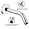 Voolan Shower Arm with Flange and Teflon Tape Extension Shower Head Arm for Bathroom Fixed Shower Head Solid Stainless Steel Wall Mounted 8 Inch Chrome