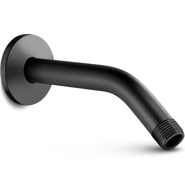 Cobbe Shower Arm with Flange and Teflon Tape 6Inches Wall Mounted Shower Pipe Arm Extension for Fixed Shower Head Matte Black