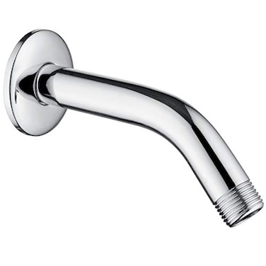 BRIGHT SHOWERS Brass Shower Arm with Flange 6 Inch Wall Mounted Shower Pipe Arm Extension for Fixed Shower Head and Handheld showerhead Chrome