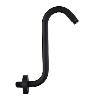 Enoughmen Shower Head Extension Arm10 Inch High Rise Shower Arm with FlangeS Shaped Shower Head Extension Standard 12 Connection Matte Black Finish