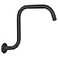 Voolan 13 Inch Shower Head Extension Arm with Flange S Shaped Shower head Riser Pipe Stainless Steel Long Goose Neck Curve Standard 12 Connection Black