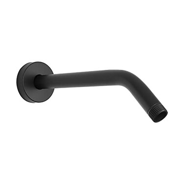 HarJue Shower Arm with Flange and Teflon Tape Wall Mounted Shower Pipe 304 Stainless Steel Extension Arm for Fixed Shower Head Handheld 10 Inch Matte Black