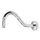 NearMoon J Shaped Shower Extension Arm Stainless Steel Shower Head Height Extender with Flange Riser Pipe Design for Cozy Shower Experience Standard 12 Connection 8 Inch Chrome Finish
