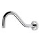 NearMoon J Shaped Shower Extension Arm Stainless Steel Shower Head Height Extender with Flange Riser Pipe Design for Cozy Shower Experience Standard 12 Connection 8 Inch Chrome Finish
