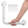 JFMkaer Anti Bathroom Grab Rail90 Detachable Right Angle White Stainless Steel Shower Hand RailSafety Hand Rail Support for Elderly Children and Disability