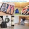 GOGOODA Travel Laundry Bags with Drawstring Closure XL Large Foldable Dirty Clothes bags with Handle Heavy Duty and Washable for College Dorm Travelling Camping 2 Pack Black