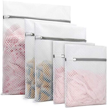 Muchfun 5Pcs Durable Honeycomb Mesh Laundry Bags for Delicates