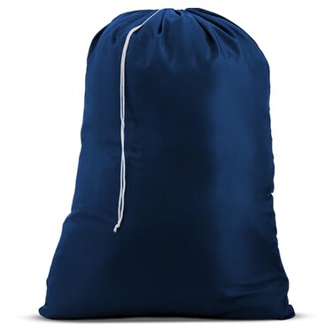 Handy Laundry Nylon XL Laundry Bag Locking Drawstring Closure and Machine Washable These Bags will Fit a Laundry Basket or Hamper and Strong Enough to Carry up to Three Loads of Clothes Navy Blue 30 x