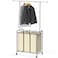 Deco Brothers Heavy Duty 3 Bag Extendable Laundry Sorter Cart with Hanging Bar Beige