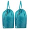 UniLiGis Tear Proof Nylon Laundry Bag with Handles 2 PackTravel Laundry Bag with Drawstring ClosureDirty Clothes Bag Fit Most Laundry Hamper or Basket275x345 inBlue Aqua