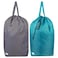 UniLiGis Tear Proof Nylon Laundry Bag with HandlesHamper Liner with Drawstring Closure for TravelDirty Clothes Bag Fit Most Laundry Hamper and Sorter275x345 inches Blue Aqua and Grey