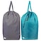 UniLiGis Tear Proof Nylon Laundry Bag with HandlesHamper Liner with Drawstring Closure for TravelDirty Clothes Bag Fit Most Laundry Hamper and Sorter275x345 inches Blue Aqua and Grey
