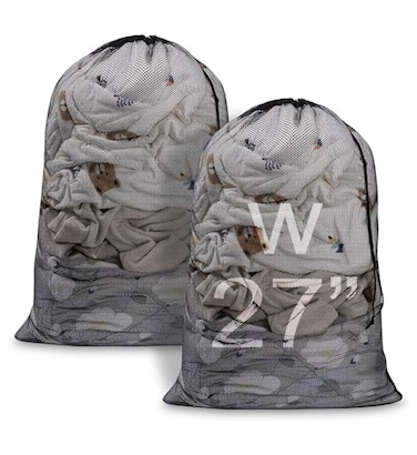 Meowoo Large Mesh Laundry Bag 2736inch Heavy Duty Mesh Laundry Bags Drawstring Lockable Laundry Hamper Liner Machine Washable for TravelStorage Sports Factories Dorms Black 1pcs