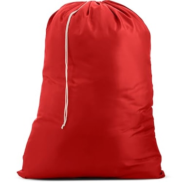 Handy Laundry Extra Large Heavy Duty Laundry Bag Durable Nylon Locking Drawstring Machine Washable Fits Hamper or Basket Travel Dorm Essentials Holds Up to 3 Loads Red