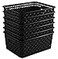ZHENFAN Black Plastic Woven Storage Baskets 6Pack Weave Basket Organizer for Kitchen Office Bathroom