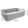 CertBuy 3 Pack Plastic Storage Baskets 14 x 10 x 45 Inch Large Weave Storage Bins with Handle for Cabinet Shelf Kitchen Bedroom Bathroom and Office Grey