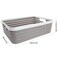 CertBuy 3 Pack Plastic Storage Baskets 14 x 10 x 45 Inch Large Weave Storage Bins with Handle for Cabinet Shelf Kitchen Bedroom Bathroom and Office Grey