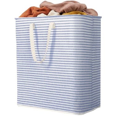 Lifewit 1 Pack Laundry Basket 100L Each Collapsible Clothes Hamper with Reinforced Handles Freestanding Waterproof Design for Bedroom and Laundry Room Blue 100L Total