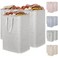 Lifewit 3 Pack Laundry Basket 80L Each Collapsible Clothes Hamper with Reinforced Handles Freestanding Waterproof Design for Bedroom and Laundry Room Grey 240L Total