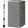 BALEINE Laundry Hamper with Lid Tall Laundry Baskets with Bamboo Pull Handles Large Laundry Bin with Internal Support 26 Gal100L Grey
