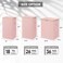 BALEINE Laundry Hamper with Lid Tall Laundry Baskets with Bamboo Pull Handles Large Laundry Bin with Internal Support 26 Gal100L Pink