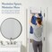 The Fine Fine Living Large Hanging Laundry Hamper with Over Door Hooks Adhesive Durable Space Saving Laundry Bag with Zipper and Wide Open Top Hanging Dorm Laundry Hamper 18x475x28 Navy BlueL